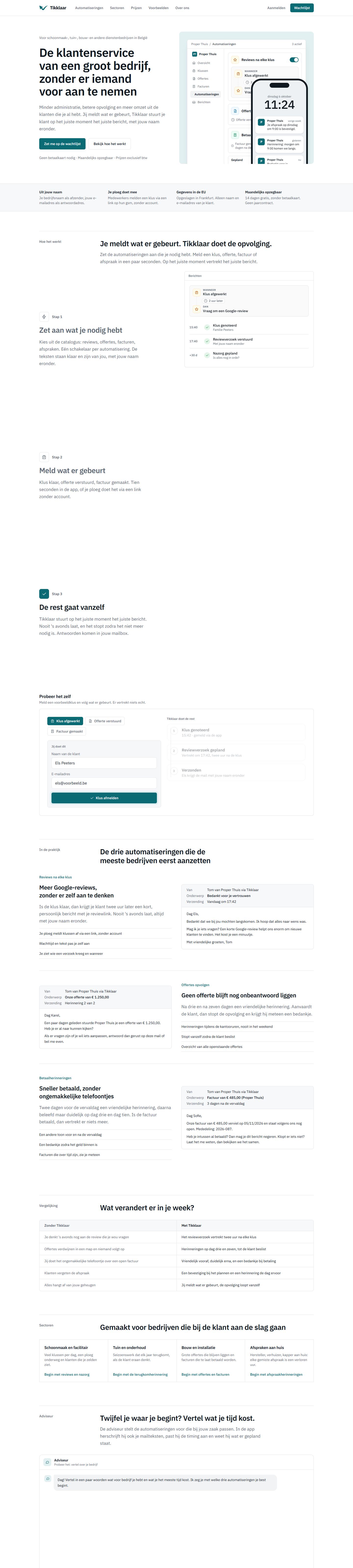 De website van Tikklaar